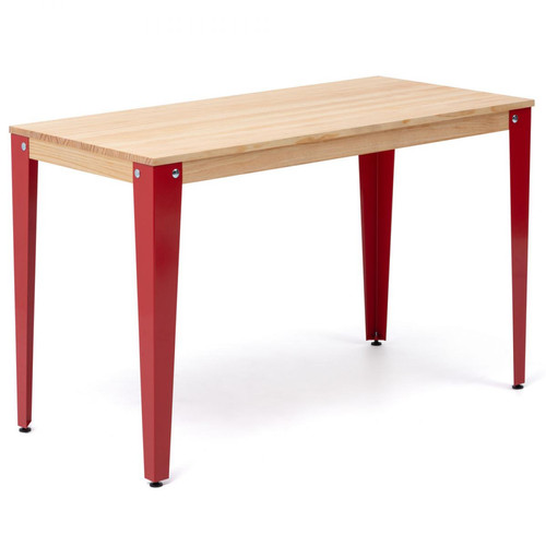Ds Meubles - Table bureau Lunds  120x80x75cm  Rouge-Naturel. Box Furniture Ds Meubles  - Tables à manger