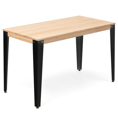 Ds Meubles - Table a Manger Lunds 60x120 Noir-Naturel - Marchand Ds meubles