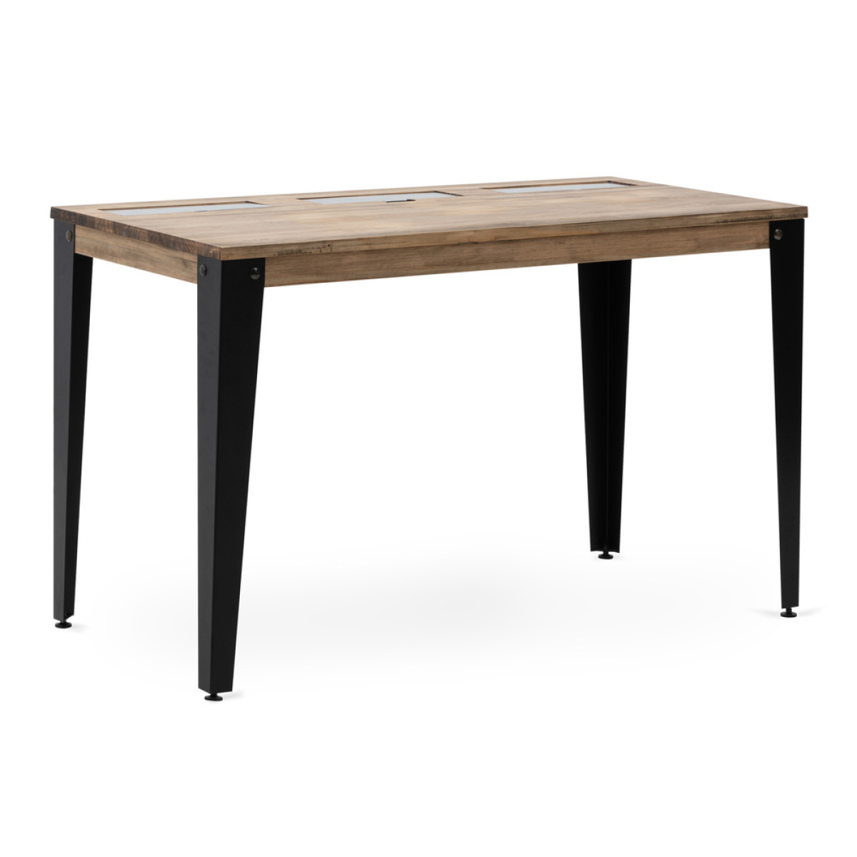 Tables d'appoint Ds Meubles Table bureau Lunds avec 3 compartiments 120x60x74cm  Noir-Vintage