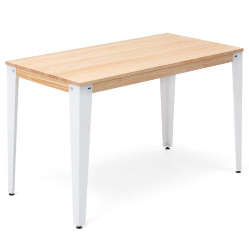 Ds Meubles - Table bureau Lunds 60x110 Blanc-Naturel Ds Meubles   - Marchand Ds meubles