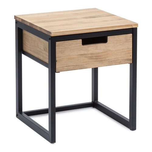 Ds Meubles - Table de chevet Icub3 40x40x45cm Noir Ds Meubles  - Table industrielle