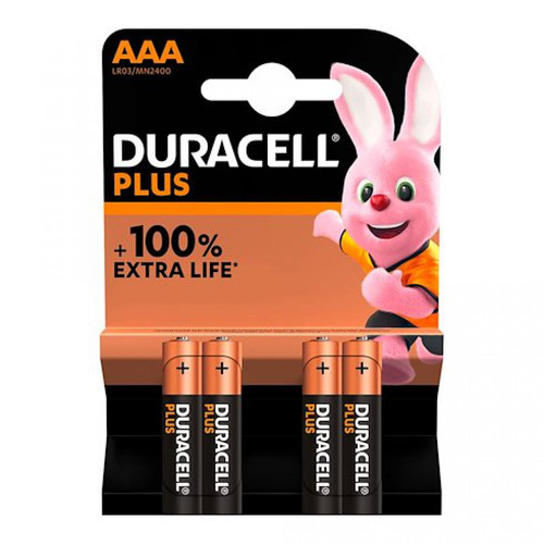 Duracell - Pile Alcaline AA LR03 Duracell Plus - Blister de 4 - Duracell