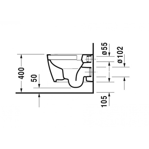 Broyeur WC Duravit - Pack WC suspendu Compact Rimless® 370 x 480 mm blanc - 45300900A1