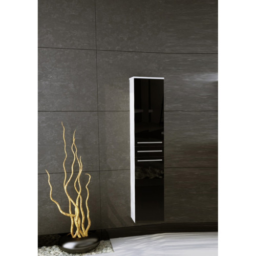 Dusine - Grande Colonne suspendue Aquatic - Noir Laqué et blanc MAT Dusine  - Colonne de salle de bain Design