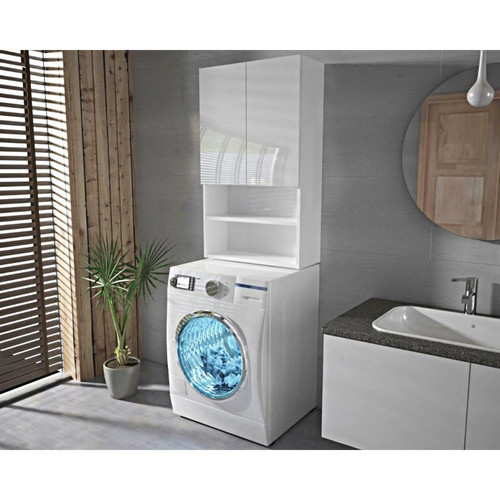 Dusine Laveo - Meuble pour machine à laver en BLANC laqué à accrocher 60 cm