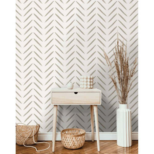 Dutch Wallcoverings - DUTCH WALLCOVERINGS Papier peint Chevron Taupe Dutch Wallcoverings  - Papier peint taupe