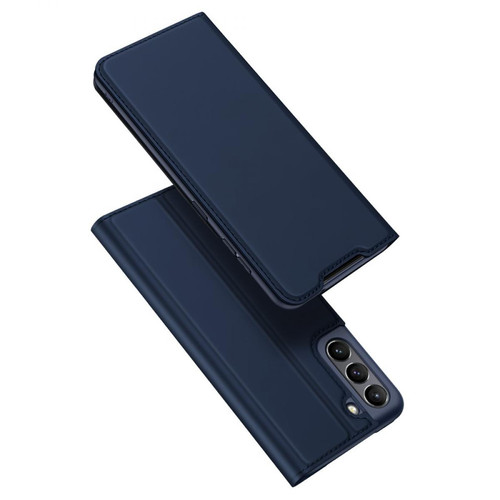 Coque, étui smartphone Dux Ducis Etui en PU avec support et porte-carte bleu marine pour votre Samsung Galaxy S21 FE