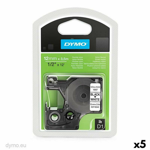 Dymo - Ruban de transfert thermique Dymo 12 x 3,5 mm Noir Blanc Nylon (5 Unités) Dymo  - Dymo