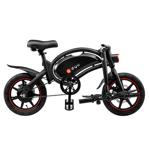 Vélo électrique DYU D3F vélo électrique cyclomoteur pliant pneus en caoutchouc gonflables de 14 pouces moteur 240 W - Noir
