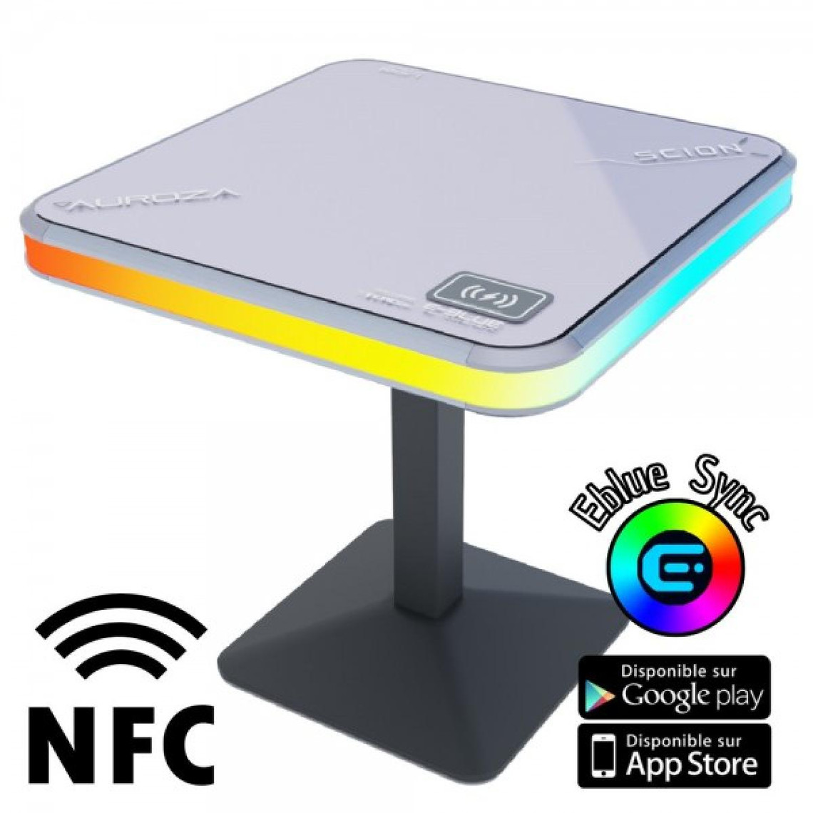 Bureau gamer E-Blue Table Gaming RGB Connectée - Multifonction avec NFC et 2 Ports USB - E-Blue EDT001-S