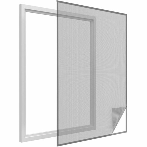 Easy Life Moustiquaire fenêtre anthracite 28g/m² bande auto-agrippante 9,5 mm (Lot de 2).