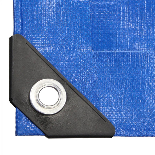 Ecd Germany Bâche de couverture étanche protection en PE avec oeillets 2 x 3 m 180 g/m² bleu