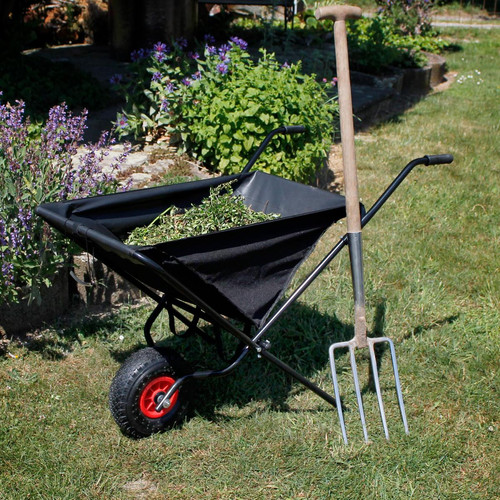 Ecd Germany - Bruette pliable chariot utilité de jardin caddie transport panier feuilles 56 L - Jardinerie