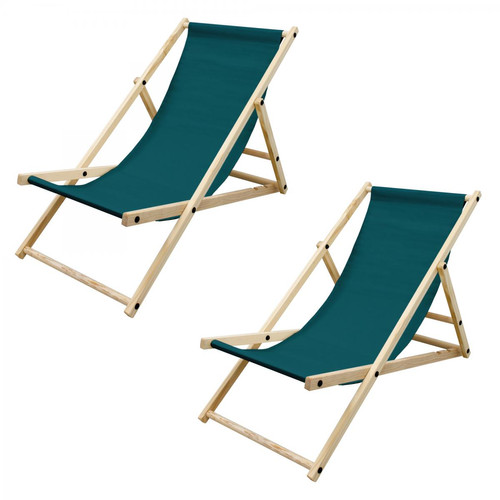 Ecd Germany - Chaise longue pliante, vert foncé, jusqu'à 120 kg, en bois avec 3 positions d'inclinaison Ecd Germany  - Chaise longue relax