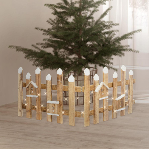 Ecd Germany - Clôture de jardin de Noël illumination LED décoration festive en bois 98x39 cm Ecd Germany  - Decoration noel bois