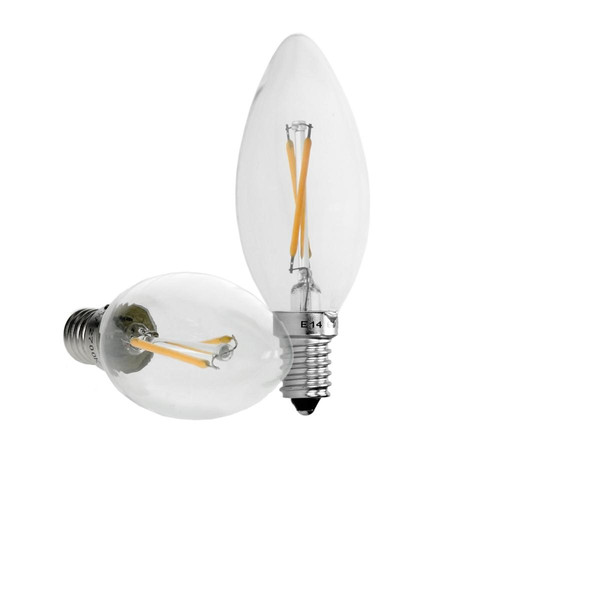 Ampoules LED Ecd Germany ECD Germany 1 paquet de bougies à filament LED E14 2W 204 lumens Angle de faisceau à 120 ° Le courant alternatif 220-240V initialise une lampe à incandescence de 15W environ