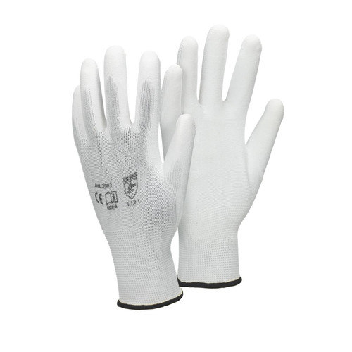 Ecd Germany - ECD Germany 12 paires de Gants de travail en PU, taille 10-XL, couleur blanc, gants de mécanicien en nylon gants de jardin Ecd Germany  - Gants de jardinage