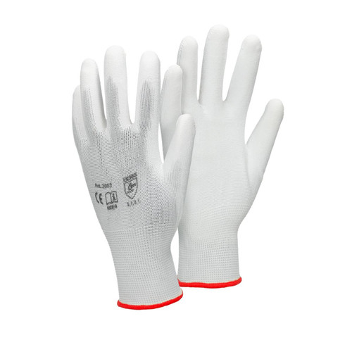 Ecd Germany - ECD Germany 120 paires de Gants de travail en PU, taille 7-S, couleur blanc, gants de mécanicien en nylon gants de jardin Ecd Germany  - Gants de jardinage