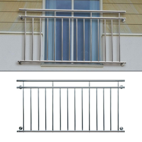 Ecd Germany - Garde-corps balcon à la française balustrade 128 x 90 cm en acier inoxydable Ecd Germany  - Accessoires barrières