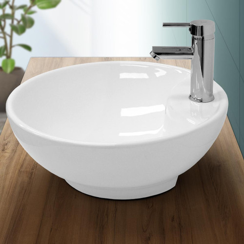 Ecd Germany - Lavabo 455x185 mm en céramique, y compris kit de vidange avec trop-plein Ecd Germany  - Meuble salle de bain avec vasque