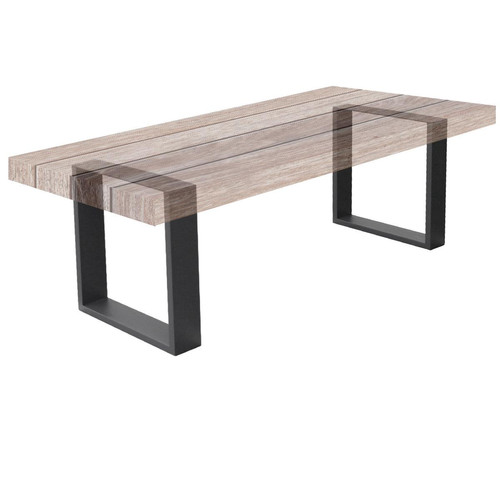 Ecd Germany - Set 2 Pieds de table industriel rectangulaire support banc meuble gris 30x43cm - Quincaillerie du meuble