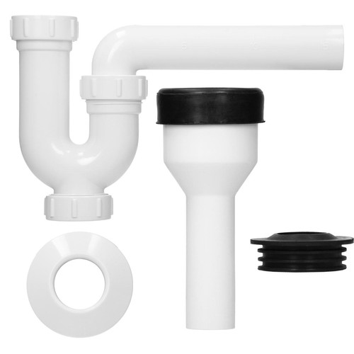 Ecd Germany Siphon tube pour urinoir DN 32mm blanc en plastique ensemble pour installation