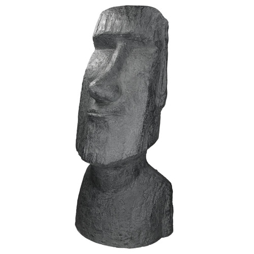 Ecd Germany - Statue Île de Pâques Moai Rapa Nui 28x25x56cm sculpture jardin tête anthracite - Ecd Germany