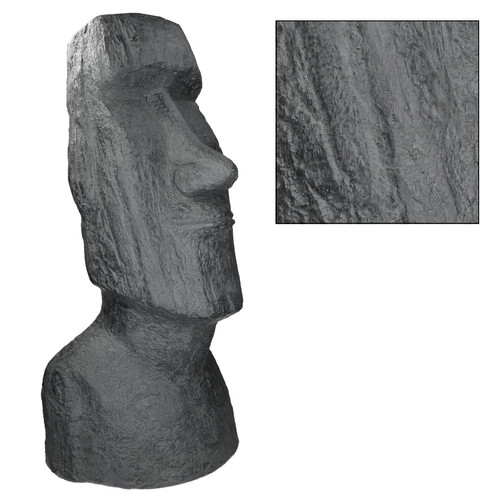 Petite déco d'exterieur Statue Île de Pâques Moai Rapa Nui 28x25x56cm sculpture jardin tête anthracite