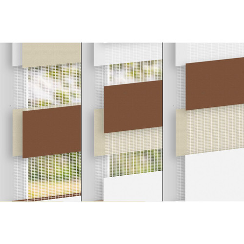 Store compatible Velux Store double à enrouleur fenêtre duo rollo Klemmfix 80x230 cm blanc/crème/marron