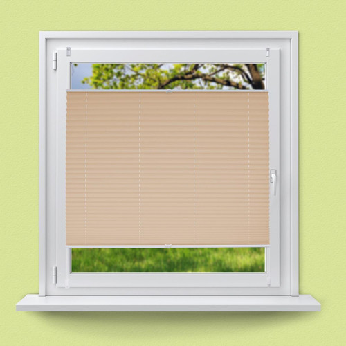 Ecd Germany - Store plissé enrouleur aveugle pour fenêtre sans perçage Klemmfix 65x200cm crème Ecd Germany  - Menuiserie