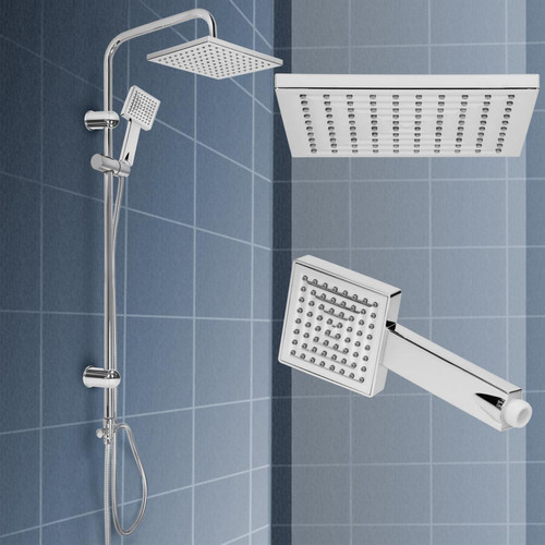 Ecd Germany - Système de douche barre de douche tête carré salle de bain + buse anti-calcaire Ecd Germany  - Colonne de douche