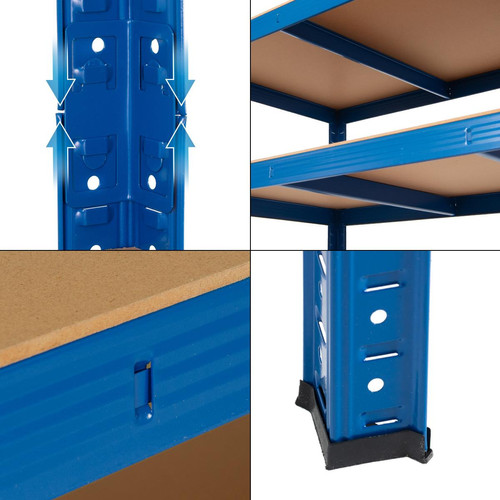 Etagères Étagère charge lourde stockage métallique revêtement en poudre bleu 200x100x60cm