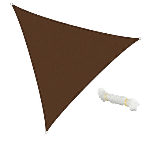 Ecd Germany - Voile d'ombrage protection anti UV solaire toile parasol triangle 5x5x5m marron Ecd Germany  - Voile triangle