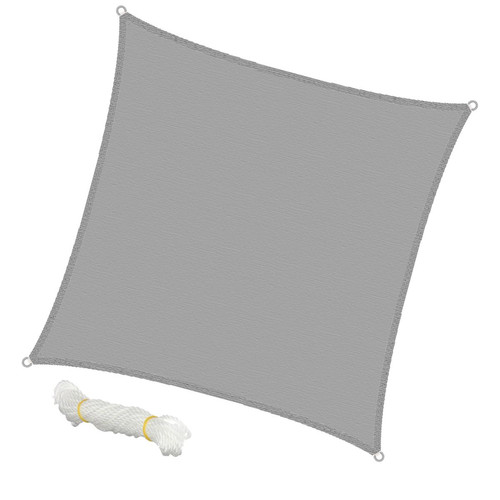 Ecd Germany - Voile d'ombrage protection UV solaire toile tendue parasol carré 3,6x3,6 m gris Ecd Germany  - Toile solaire