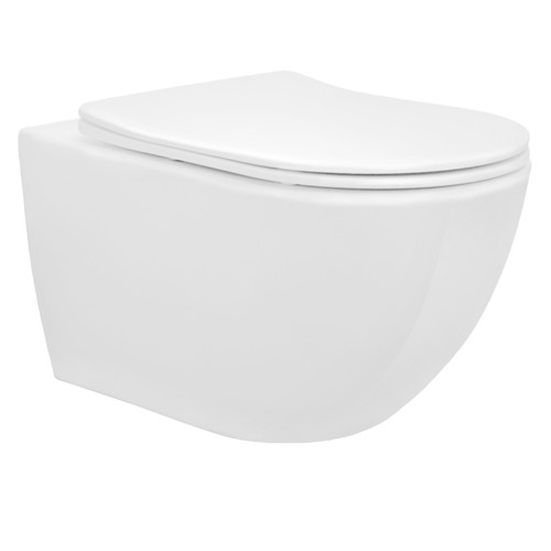 WC Ecd Germany WC toilette suspendu avec cuvette siège de toilette mural blanc + kit de montage