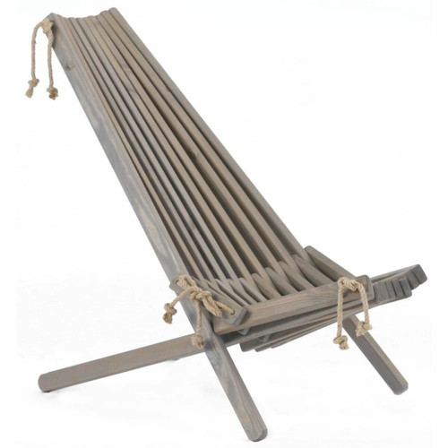 Transats, chaises longues Chilienne bois EcoChair (coussin offert) Pin Gris