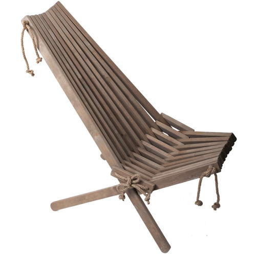 Transats, chaises longues Chilienne en bois EcoChair (coussin offert) Aulne gris.