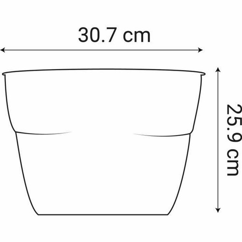 Eda - Pot EDA 77,3 x 30,7 x 25,9 cm Anthracite Gris foncé Plastique Ovale Moderne Eda  - Pots, cache-pots