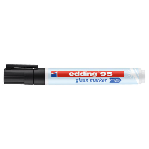 Edding - Edding Marqueur de verre Edding - Noir - Pointe ronde 1,5-3 mm - Par pièce Edding  - Accessoires Bureau
