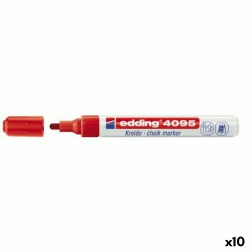 Edding - marqueur craie liquide Edding 4095 Rouge 10 Unités Edding  - Mobilier de bureau