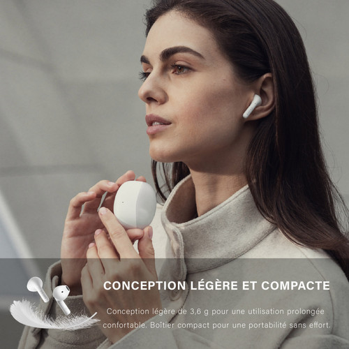 Ecouteurs intra-auriculaires Edifier Écouteurs sans fil X2s True, Bluetooth 5.3, pilotes dynamiques 13 mm, basses profondes, léger, suppression du bruit AI, son personnalisé, IP54 résistant à la poussière d'eau, blanc