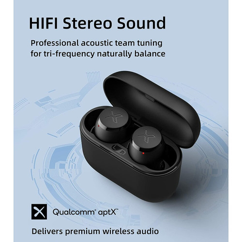 Edifier Écouteurs Edifier X3 True Wireless, Qualcomm® AptX™ Audio Bluetooth 5.0, CVC 8.0 Écouteurs anti-bruit IP55 étanches à la poussière et à l'eau, Assistant vocal Écouteurs USB C Noir