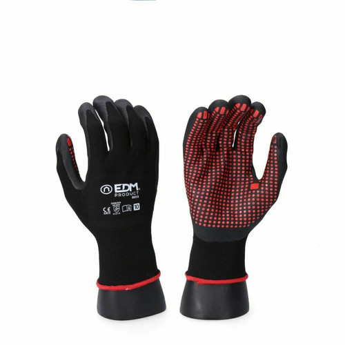 Edm - Gants de travail EDM Nitrile Métal Industriels Noir Lycra - 7 Edm  - Protections pieds et mains