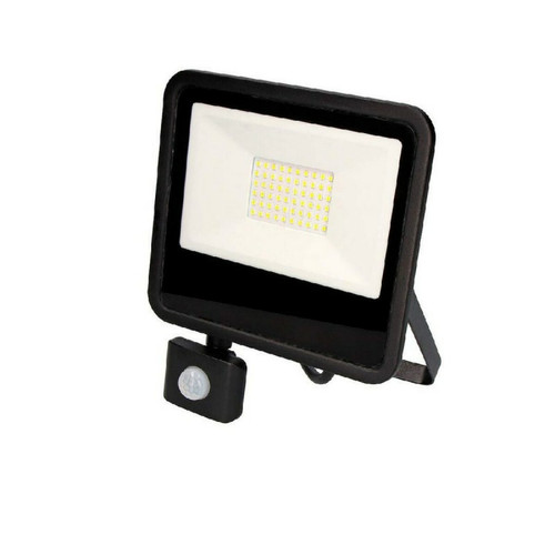 Edm - Projecteur LED à Détecteur 50W Noir étanche IP65 4000lm (400W) - Blanc Naturel 4000K Edm  - Ampoules