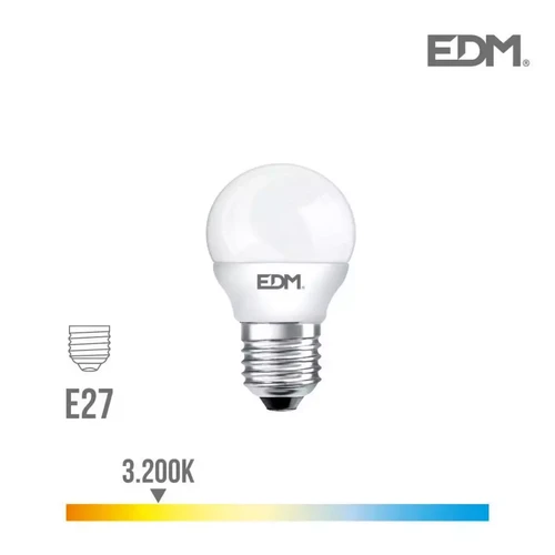 Ampoules LED Edm Ampoule LED E27 6W Ronde équivalent à 40W - Blanc Chaud 3200K