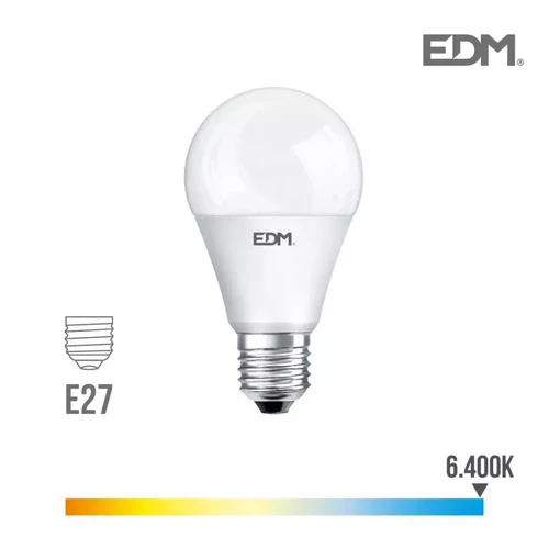 Ampoules LED Edm Ampoule LED E27 7W Ronde A60 équivalent à 46W - Blanc du Jour 6400K