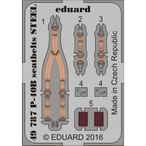 Eduard - P-40B seatbelts STEEL for Airfix - 1:48e - Eduard Accessories Eduard - Cadeau pour bébé - 1 an Jeux & Jouets