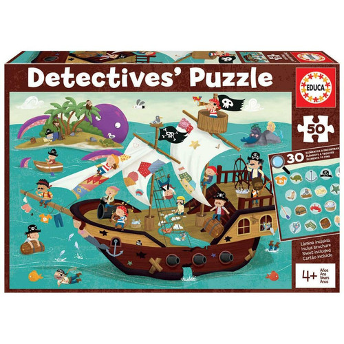 Educa Borras - 50pcs detective puzzle Bateau pirate Educa Borras  - Educa Borras