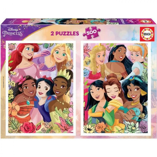 Educa - EDUCA - Puzzle - 2x500 Disney Princess Educa  - Animaux Educa