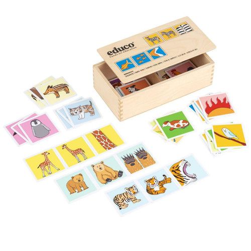 Educo - Education Nature - Mémo sur animaux - jeu Montessori Educo  - Jeux d'animaux Jeux d'imitation